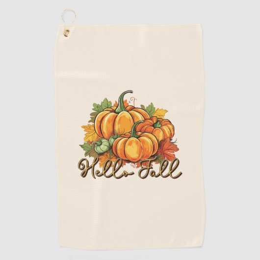 Hallo Herfst – Cosy Pumpkin Patch Golfhanddoek (Voorkant)