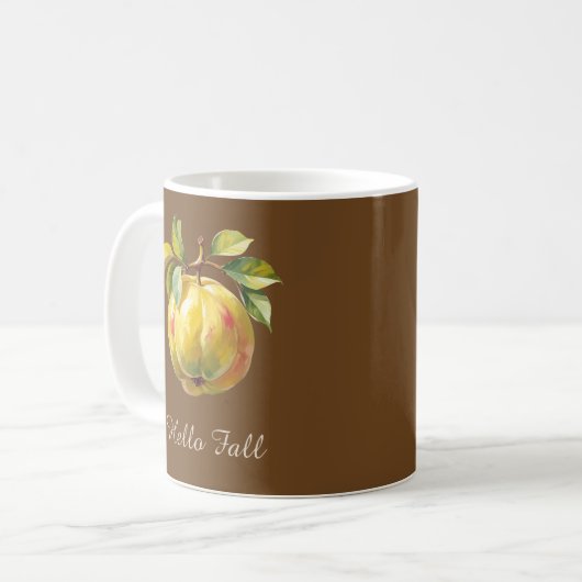 Hallo Herfst Custom Text Autumn Fruit Design – Mok (Voorkant links)