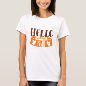 hallo Herfst Cute Girly Autumn Typografie Quote T-shirt (Voorkant)