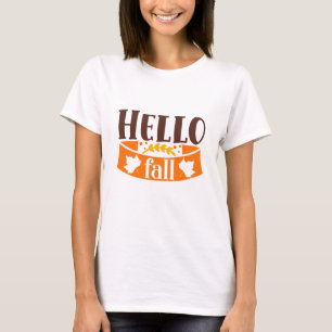 hallo Herfst Cute Girly Autumn Typografie Quote T-shirt