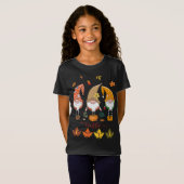 hallo Herfst Cute Gnomes Pumpkins Leaves Happy Dan T-shirt (Voorkant volledig)