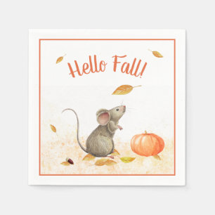 hallo Herfst Cute Mouse Thanksgiving Servet