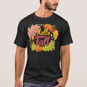 hallo Herfst die najaar valt laat botanische foli T-shirt