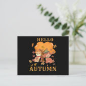 hallo herfst - Dog Cat Tree Foliage Autumn Leaves Briefkaart (Staand voorkant)