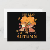 hallo herfst - Dog Cat Tree Foliage Autumn Leaves Briefkaart (Voorkant / Achterkant)