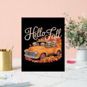 Hallo Herfst Funny Sloth Halloween pompoen Classic Acryl Bord (Huwelijk)