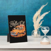 Hallo Herfst Funny Sloth Halloween pompoen Classic Fotoplaat (Zijkant)