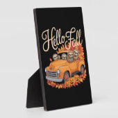 Hallo Herfst Funny Sloth Halloween pompoen Classic Fotoplaat (Zijkant)