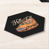 Hallo Herfst Funny Sloth Halloween pompoen Classic Kartonnen Onderzetters (Schuin)