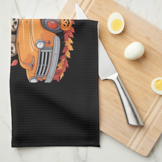 Hallo Herfst Funny Sloth Halloween pompoen Classic Theedoek (Quarter Fold)