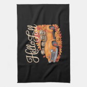 Hallo Herfst Funny Sloth Halloween pompoen Classic Theedoek (Verticaal)