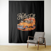Hallo Herfst Funny Sloth Halloween pompoen Classic Wandkleed (In situ)