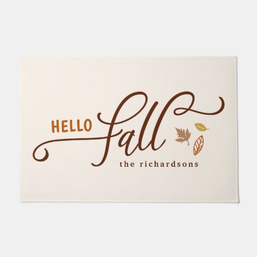 Hallo Herfst gepersonaliseerd Deurmat (Voorkant)