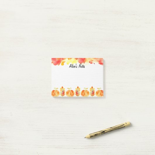 Hallo Herfst gepersonaliseerd Post-it® Notes (Op bureau)