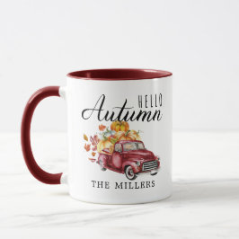 Hallo Herfst | Gepersonaliseerde Oogstwagen Mok