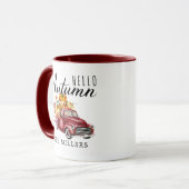 Hallo Herfst | Gepersonaliseerde Oogstwagen Mok (Voorkant links)
