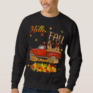 hallo Herfst German Shepherd Leaf Autumn Red Truck Trui