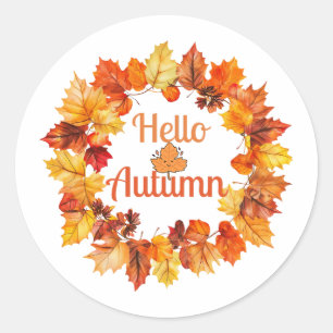 Hallo Herfst – Gezellige Herfst Seizoen Design Ronde Sticker