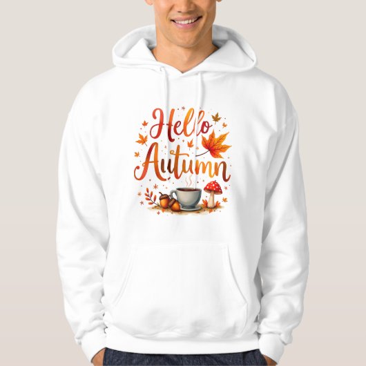 Hallo Herfst, gezellige nostalgie Hoodie (Voorkant)