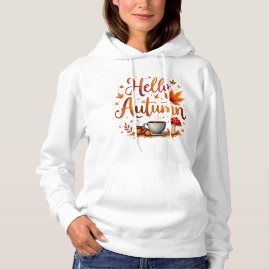 Hallo Herfst, gezellige nostalgie Hoodie (Voorkant)