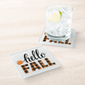 hallo Herfst Glazen Onderzetter (Schuin)