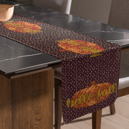 Hallo Herfst Glitter Pompoen Metallic Gold + Maroo Korte Tafelloper