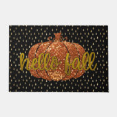 hallo Herfst Glitter Pumpkin + Metallic Gold & Bla Deurmat (Voorkant)