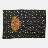 hallo Herfst Glitter Pumpkin + Metallic Gold & Bla Theedoek (Horizontaal)