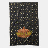 hallo Herfst Glitter Pumpkin + Metallic Gold & Bla Theedoek (Verticaal)