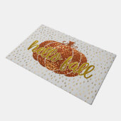 hallo Herfst Glitter Pumpkin + Metallic Gold & Whi Deurmat (Schuin)