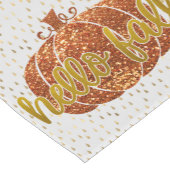 hallo Herfst Glitter Pumpkin + Metallic Gold & Whi Korte Tafelloper (Hoek)