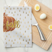 hallo Herfst Glitter Pumpkin + Metallic Gold & Whi Theedoek (Quarter Fold)