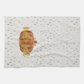 hallo Herfst Glitter Pumpkin + Metallic Gold & Whi Theedoek (Horizontaal)