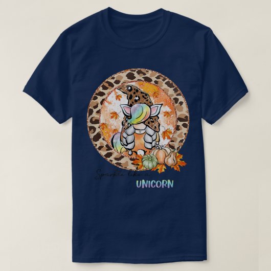 hallo Herfst _Gnome die als de UNICOREN kijkt T-shirt (Design voorkant)