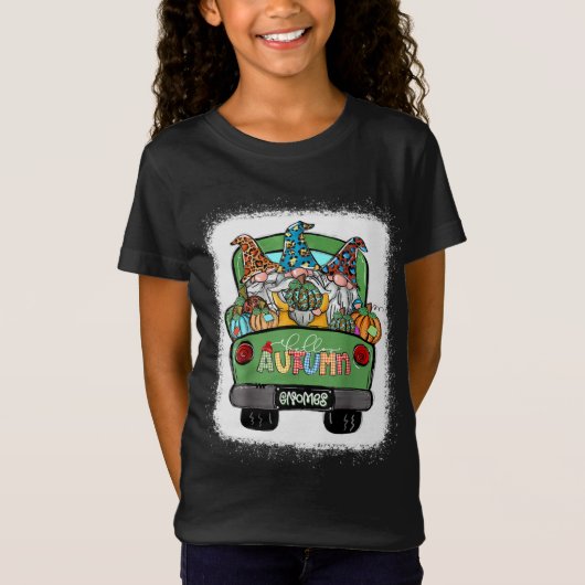 hallo herfst gnomen pompoenen van Truck vallen dan T-shirt (Voorkant)
