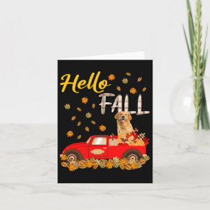 hallo Herfst Golden Retriever Leaf Autumn Red Truc Kaart
