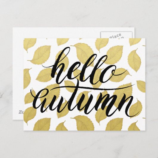 hallo herfst - goudherfst - Briefkaart van bladere (Voorkant / Achterkant)