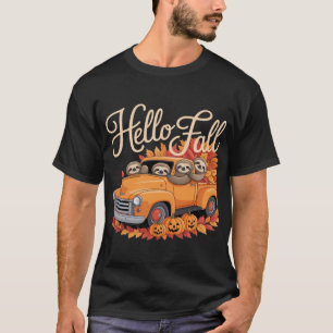 Hallo Herfst Grappige Luiaard Halloween pompoen Kl T-shirt
