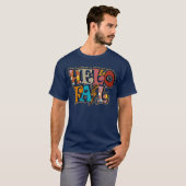 Hallo Herfst Grappige luipaard Print T-shirt (Voorkant volledig)