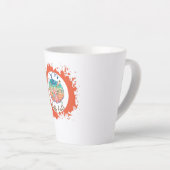 Hallo Herfst - grillig pompoenontwerp Latte Mok (Rechterhoek)