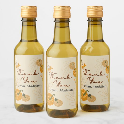 Hallo herfst herfst dank u aangepaste mini wijnlab wijn etiket (Flessen)