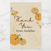 Hallo herfst herfst dank u aangepaste mini wijnlab wijn etiket (Enkel label)