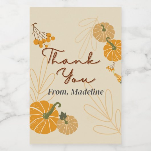 Hallo herfst herfst dank u aangepaste mini wijnlab wijn etiket (Enkel label)