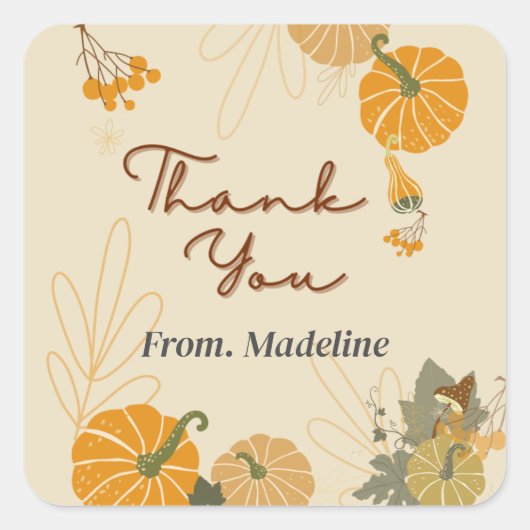 Hallo herfst herfst dank u aangepaste stickers (Voorkant)