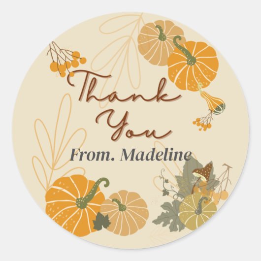 Hallo herfst herfst dank u aangepaste stickers (Voorkant)