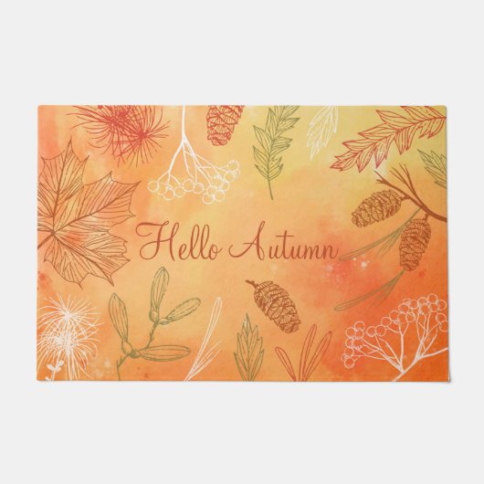 Hallo Herfst Herfst Home Decor Deurmat (Voorkant)