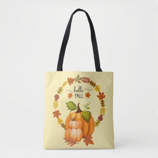Hallo Herfst herfst laat pompoenen helemaal over Tote Bag (Voorkant)