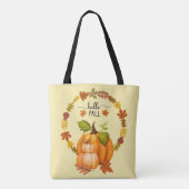 Hallo Herfst herfst laat pompoenen helemaal over Tote Bag (Achterkant)