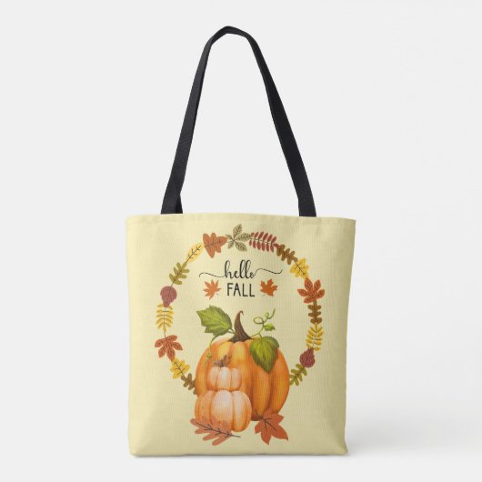 Hallo Herfst herfst laat pompoenen helemaal over Tote Bag (Achterkant)