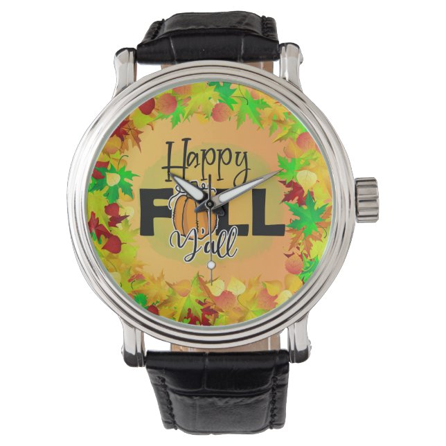Hallo Herfst herfst oogst Thanksgiving dankbaar Horloge (Voorkant)